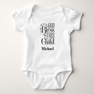 Body Para Bebê Body Suit de Bebê Cristão Deus Abençoe Esta Crianç