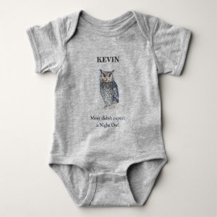 Body Para Bebê Bodyfato De Bebê De Coruja Noturna