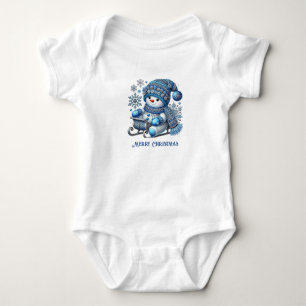 Body Para Bebê Bodyfato de Bebê Snowman Deslizado