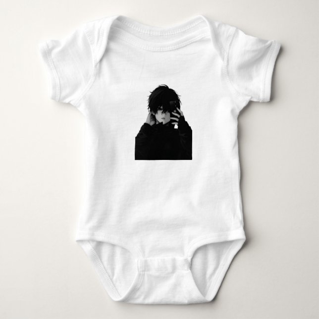 Body Para Bebê Bodys de Bebê Anime Boy Midnight-Emo - Estética Es (Frente)