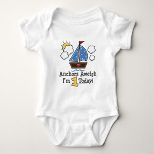 Body Para Bebê Bodysuit Aweigh do bebê do primeiro aniversario d