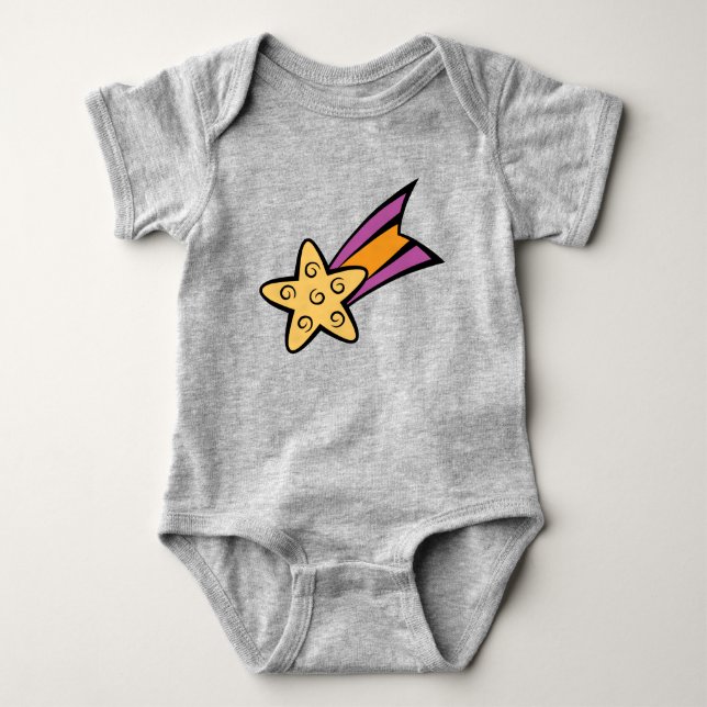Body Para Bebê Bodysuit Bebê Estrela Cadente Sonhos do Espaço (Frente)
