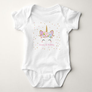 Body Para Bebê Bodysuit bonito do bebê do unicórnio um primeiro