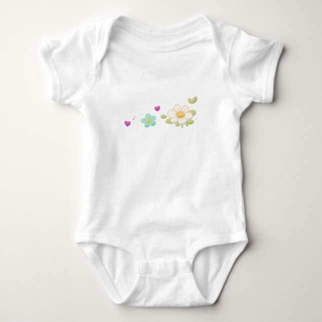 Body Para Bebê Bodysuit Cute Flower (Frente)