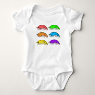 Body Para Bebê Bodysuit de Bebê - Bicho-de-conta Arco-íris (branc