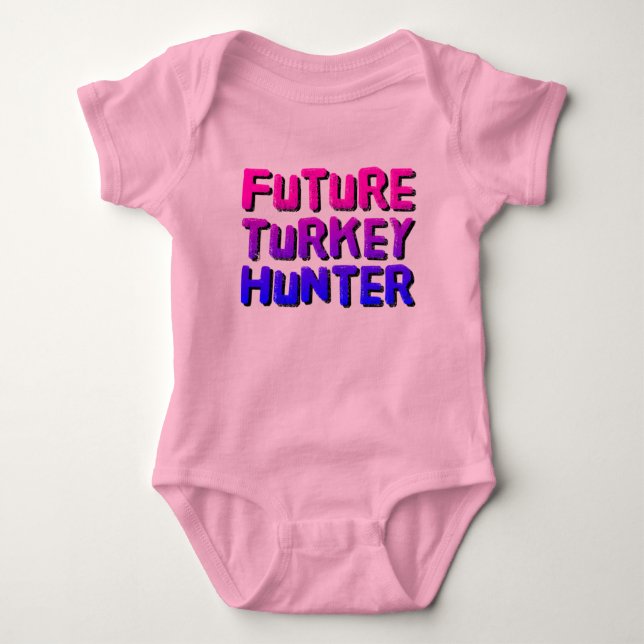 Body Para Bebê Bodysuit de Bebê Caçador de Peru Futuro (Frente)