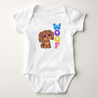 Body Para Bebê Bodysuit de Bebê Cachorrinho Dachshund Fofo Groovy