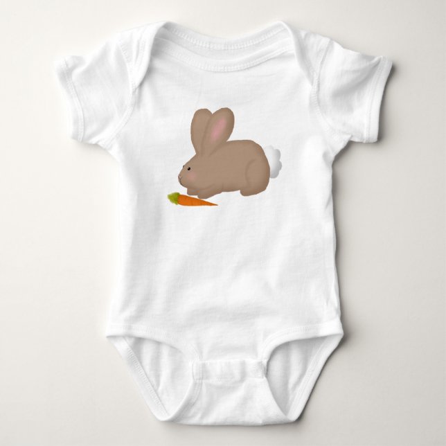 Body Para Bebê Bodysuit de Bebê Coelho com Cenoura (Frente)