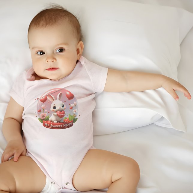 Body Para Bebê Bodysuit de bebê coelho valentão fofo (Criador carregado)