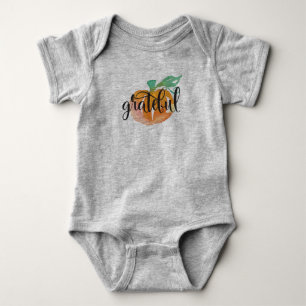 Body Para Bebê Bodysuit de Bebê com Abóbora em Aquarela para Hall