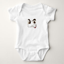 Body Para Bebê Bodysuit de Bebê com Desenho de Rosto Irritado