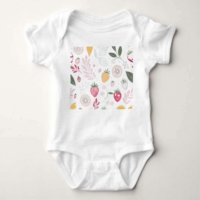 Body Para Bebê “Bodysuit de Bebê com Flores Fofo” (Frente)