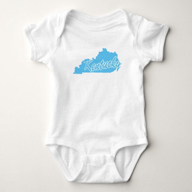 Body Para Bebê Bodysuit de Bebê com o Formato do Estado de Kentuc (Frente)
