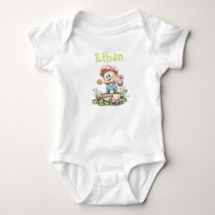 Body Para Bebê Bodysuit de Bebê Ethan Personalizado para Subir de