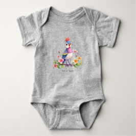 Body Para Bebê Bodysuit de Bebê Floral Pássaro Azul Rosa Fofo
