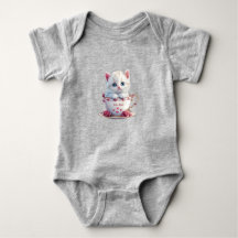 Bodysuit de Bebê Kitten in Cup Flores Rosa