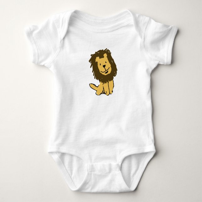 Body Para Bebê Bodysuit de Bebê Leão (Frente)