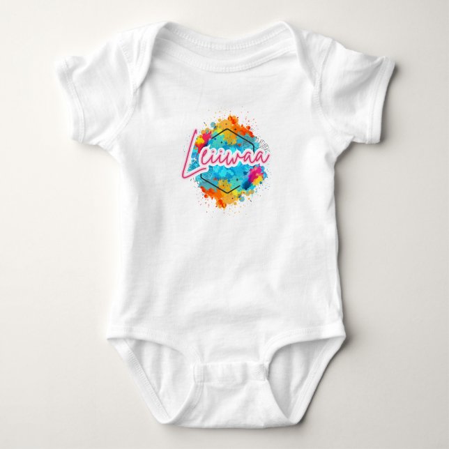 Body Para Bebê Bodysuit de Bebê LEIIWAA – Nascido Corajoso, Ilha  (Frente)