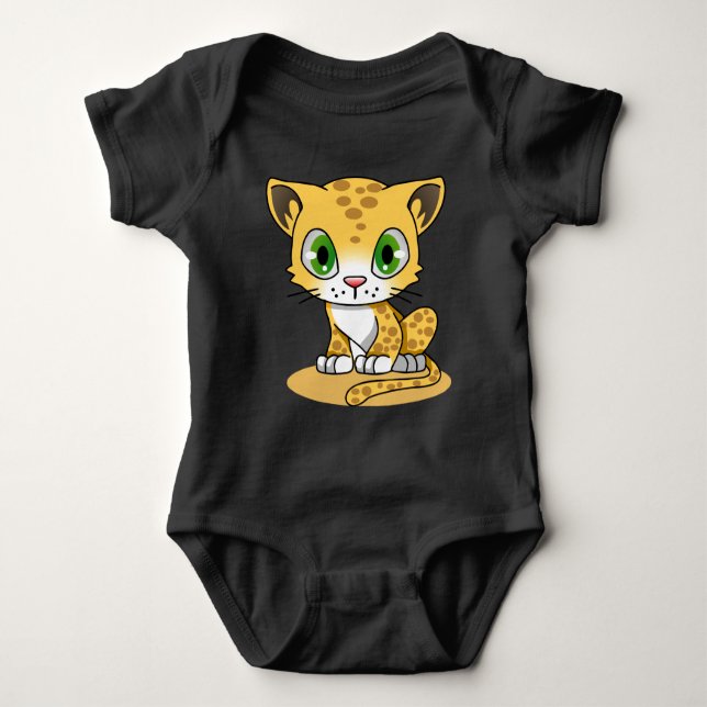 Body Para Bebê Bodysuit de bebê leopardo (Frente)