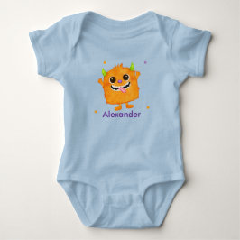 Body Para Bebê Bodysuit de Bebê Nome Personalizado Monstro Fofo