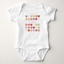 Body Para Bebê Bodysuit de bebê personalizado com corações de con