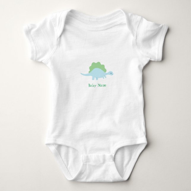 Body Para Bebê Bodysuit de bebê personalizado com pequeno dinossa (Frente)