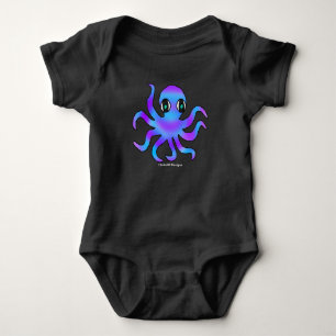 Body Para Bebê Bodysuit de Bebê - Polvo Azul Violeta (vívido)