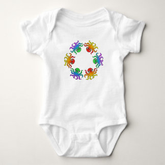 Body Para Bebê Bodysuit de Bebê - Polvo Gradiente (branco)