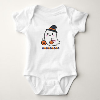 Body Para Bebê Bodysuit de Halloween de Bebê com Fantasminha e Ab