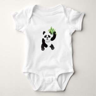 Body Para Bebê Bodysuit de Jersey Infantil com Ilustração de Pand