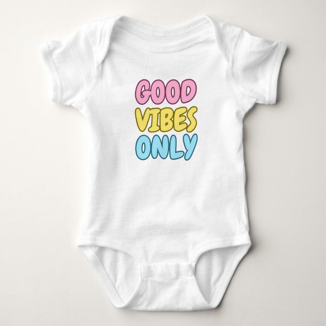 Body Para Bebê Bodysuit de Jersey para Bebê com Boas Vibrações (Frente)