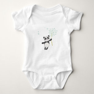 Body Para Bebê Bodysuit de Jersey para Bebê com Ilustração de Pan