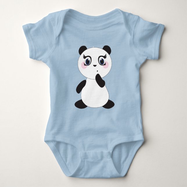 Body Para Bebê Bodysuit de Jersey para Bebê com Ilustração de Pan (Frente)
