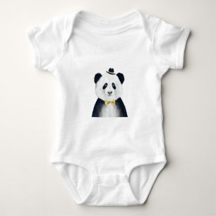 Body Para Bebê Bodysuit de Jersey para Bebê com Ilustração de Pan