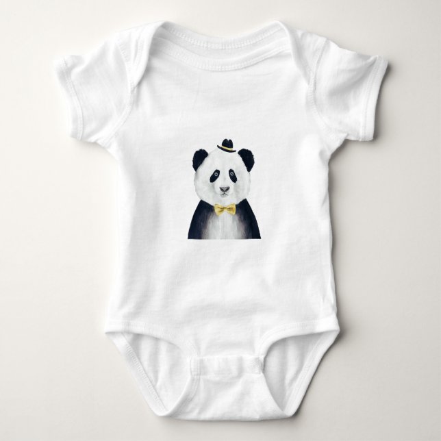 Body Para Bebê Bodysuit de Jersey para Bebê com Ilustração de Pan (Frente)