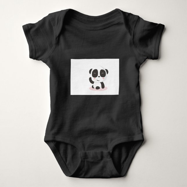 Body Para Bebê Bodysuit de Jersey para Bebê com Ilustração de Pan (Frente)