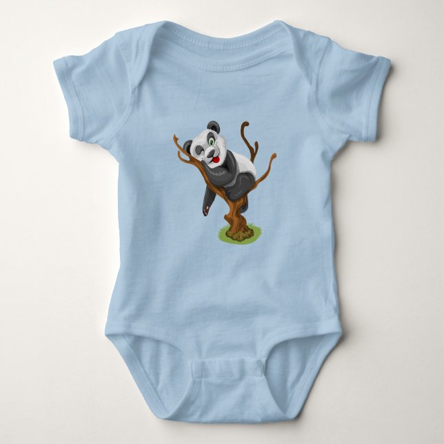 Body Para Bebê Bodysuit de Jersey para Bebê com Ilustração de Pan (Frente)