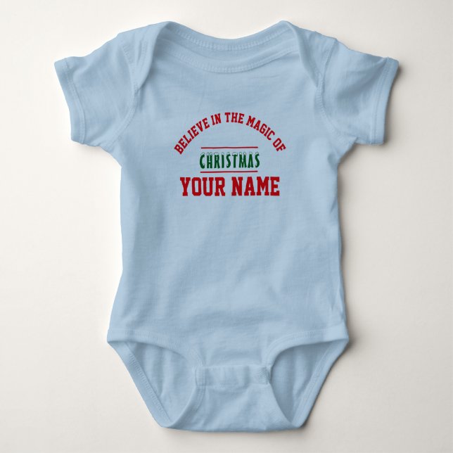 Body Para Bebê Bodysuit de Jersey personalizado de Natal para Beb (Frente)