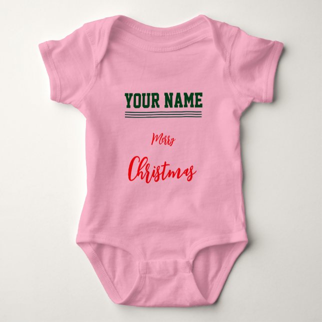 Body Para Bebê Bodysuit de Jersey personalizado de Natal para Beb (Frente)