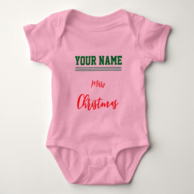 Body Para Bebê Bodysuit de Jersey personalizado de Natal para Beb (Frente)
