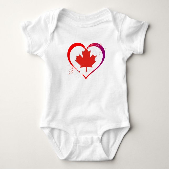 Body Para Bebê Bodysuit Dia do Canadá (Frente)
