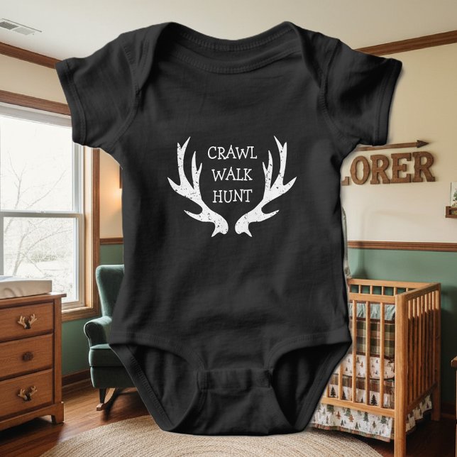 Body Para Bebê Bodysuit do antler dos cervos da CAÇA da CAMINHADA (hunter baby bodysuit)
