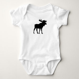 Body Para Bebê Bodysuit do bebê da floresta da silhueta dos alce