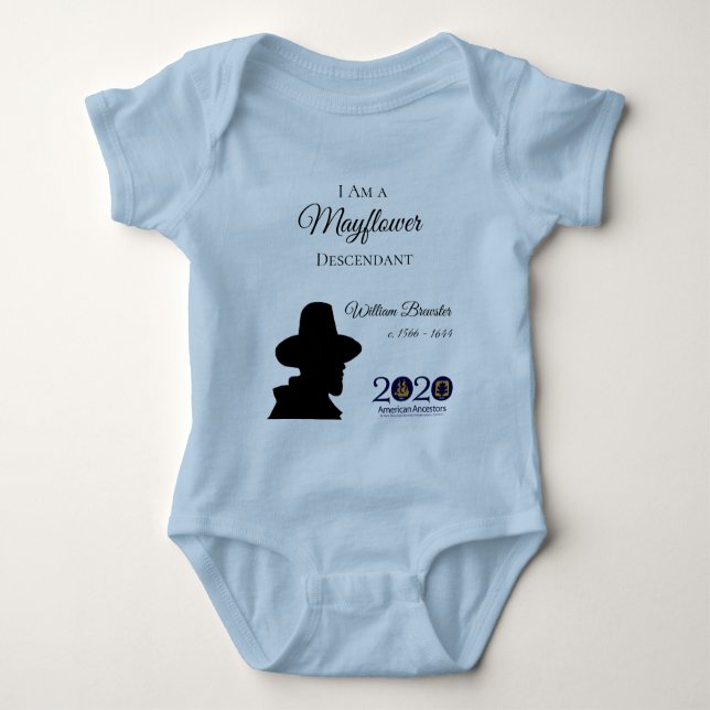 Body Para Bebê Bodysuit do bebê de William Brewster Mayflower (Frente)
