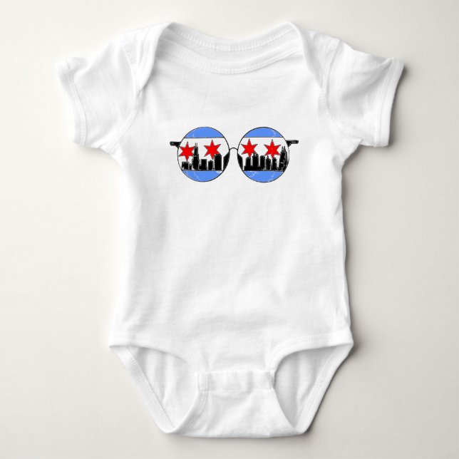 Body Para Bebê bodysuit do bebê dos chicagoggles (Frente)