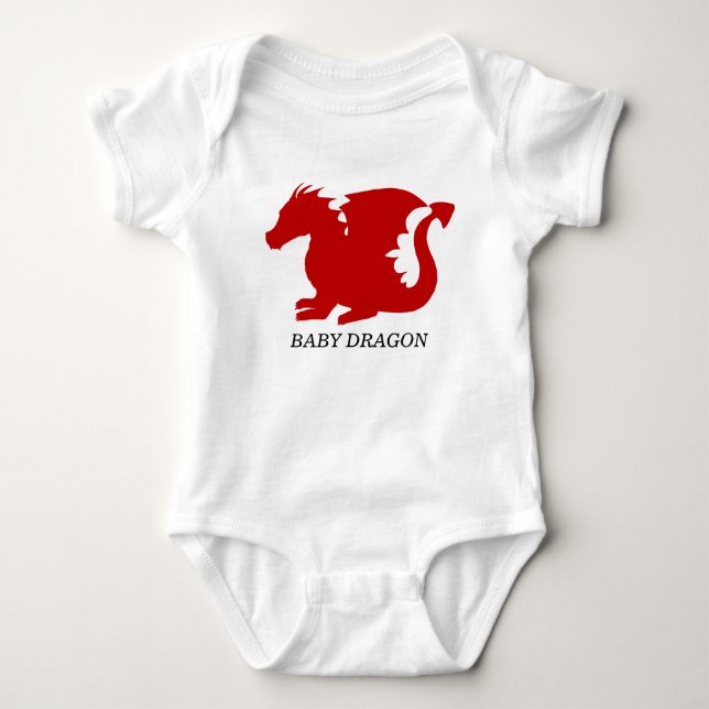 Body Para Bebê Bodysuit do jérsei do dragão do bebê (Frente)