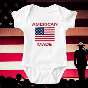 Body Para Bebê Bodysuit Feito nos EUA – Orgulhosamente Nascido no