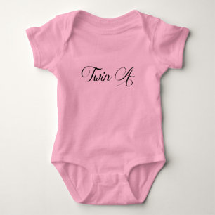Body Para Bebê Bodysuit gêmeo gêmeo A" do tutu do rosa do "da