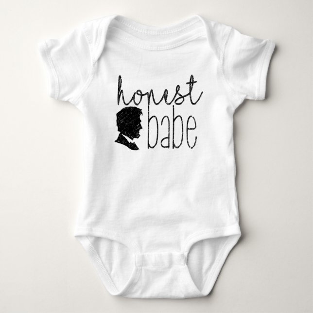 Body Para Bebê Bodysuit honesto de Abe Lincoln do borracho (Frente)