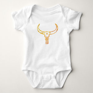 Body Para Bebê Bodysuit Jersey com Caveira de Touro